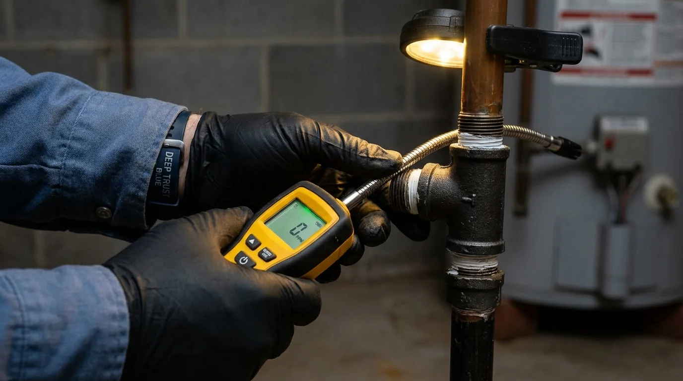 Gas leak detection with electronic sniffer by Johns Plumbing LLC in Brookdale