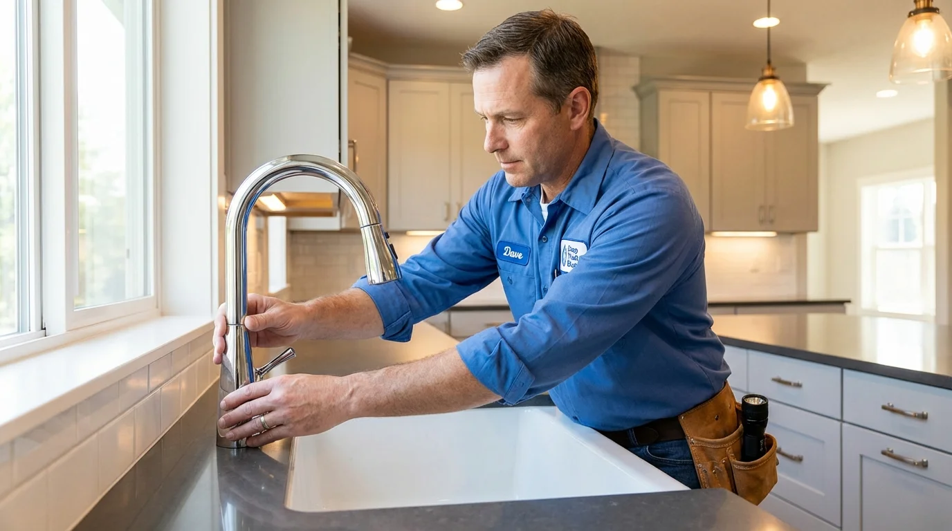 Kitchen faucet installation by Johns Plumbing LLC in Brookdale