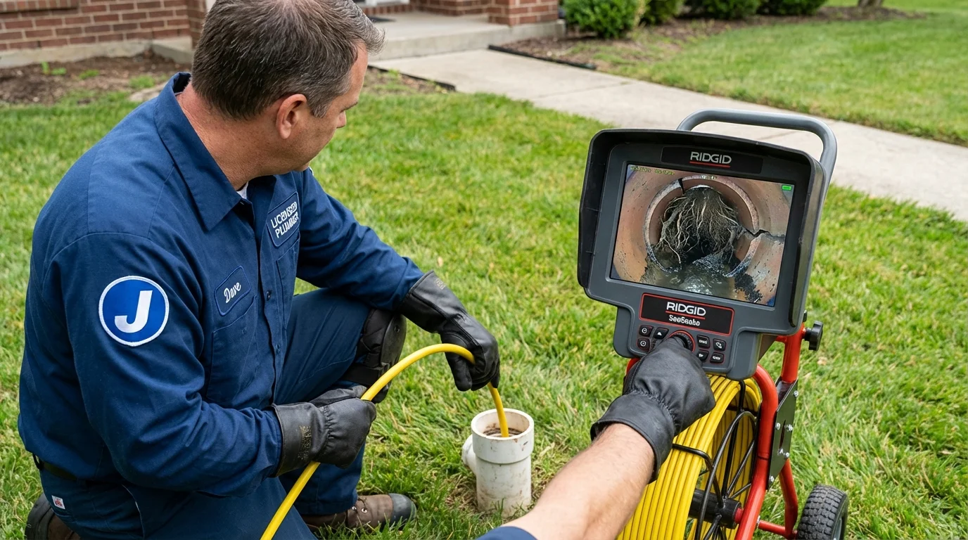 Sewer camera inspection being performed by Johns Plumbing LLC in Brookdale